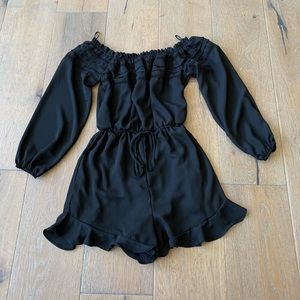 Black Off the Shoulder Romper